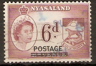 Nyasaland 1963 6d Brown-purple. SG192